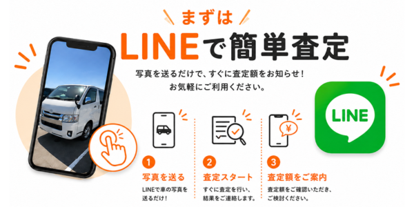 写真を送るだけで商用車のLINE簡単査定ができる案内画像